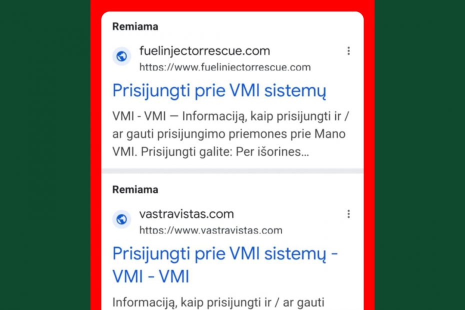 Būkite budrūs – sukčiai kuria netikras VMI svetaines