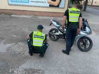 Motociklai liko be techninės apžiūros – policija tikrino garso lygį