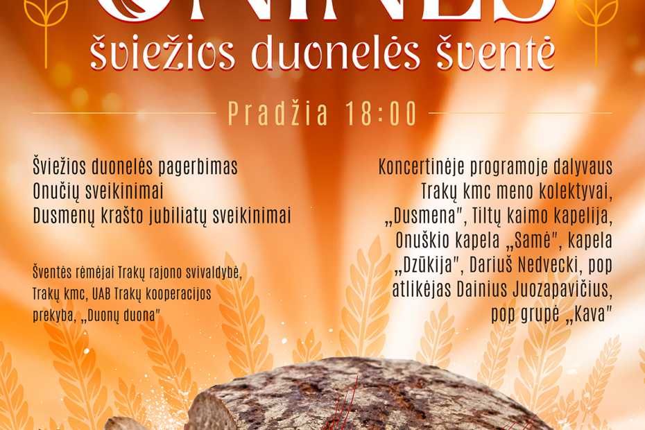 Dusmenys kviečia į šviežios duonelės šventę