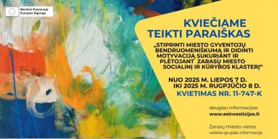 PASKELBTAS KVIETIMAS TEIKTI PARAIŠKAS