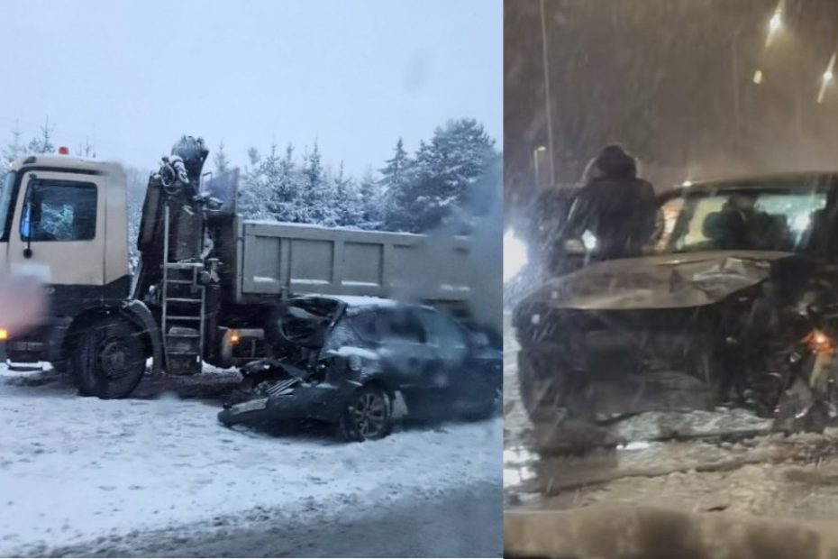 Alytaus krašte trečiadienio rytą – chaosas keliuose dėl gausaus snygio