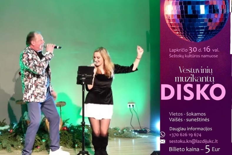 Lapkričio 30 d. Šeštokai kviečia į diskoteką su vestuviniais muzikantais