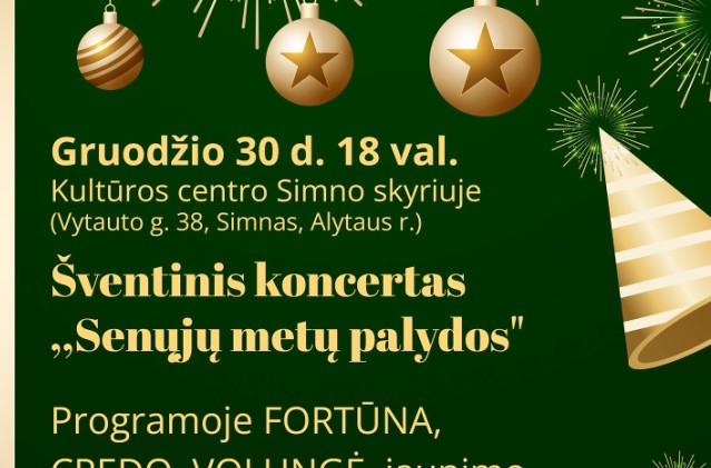 Gruodžio 30 d. Simnas kviečia į „Senųjų metų palydas”
